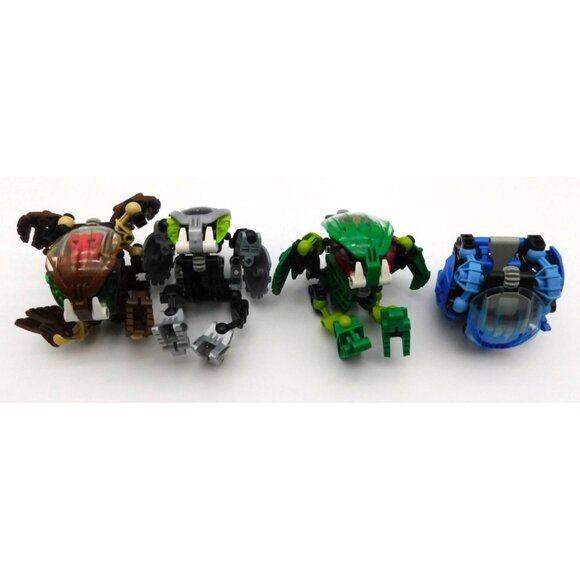 Set of 4 LEGO Bionicle Plastic Figurines Lehvak Nuhvok Bohrok